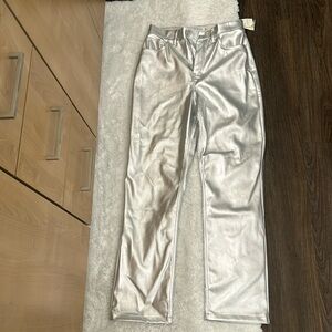 Abercrombie and fitch curve love 90s straight ultra high rise silver jeans pant